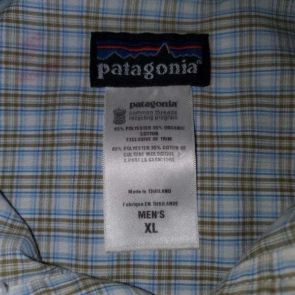 Patagonia Men Plaid Short Sleeve Organic Cotton Button Up Shirt Sz Extra Large - Picture 4 of 9